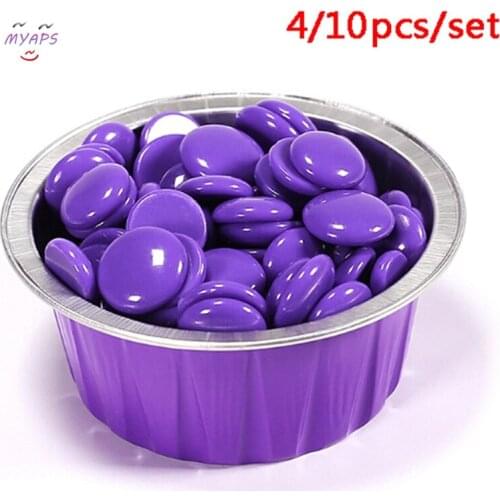 4/10Pcs round shaped Melting Wax Hair Aluminum foil Removal Wax Small Bowl For Hot Film Hard Waxing Pellet