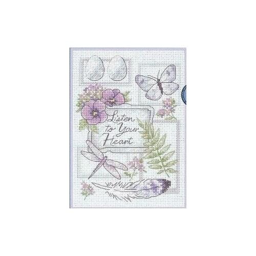 Top Quality Lovely Counted Cross Stitch Kit Listen to Your Heart Butterfly Dragonfly Flower Feather DIM 16731