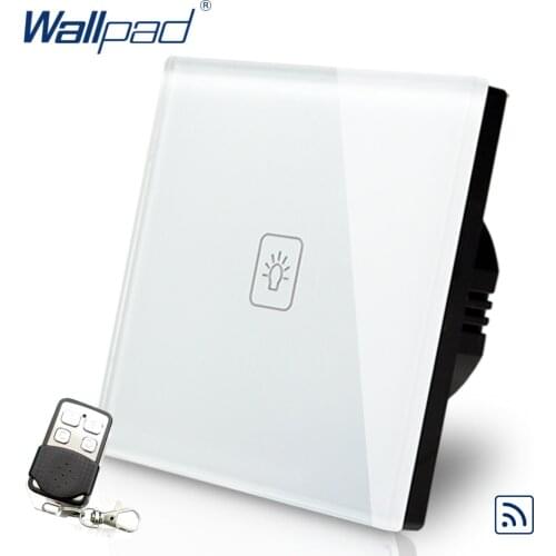 Remote Dimmer Wallpad EU Standard Touch Switch AC 110~250V White Wall Light Switch With Remote Controller