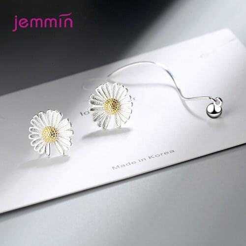 925 Sterling Silver Cute Flower Statement Earrings For Women Girls 2020 Trendy Valentines Day Gift Fashion Jewelry Wholesale