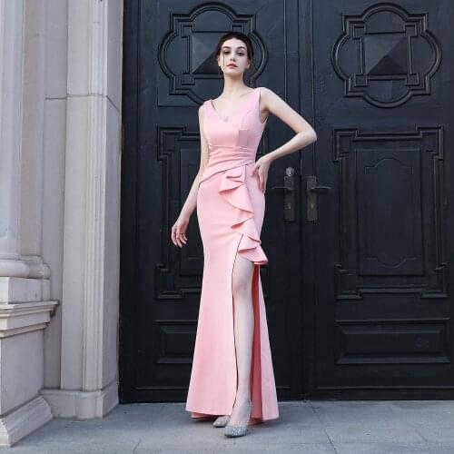 New Elegant Mermaid Evening Dress Prom Gowns Formal Party Dress Vestido De Festa Luxury Robe Longue Vestido De Festa Longo