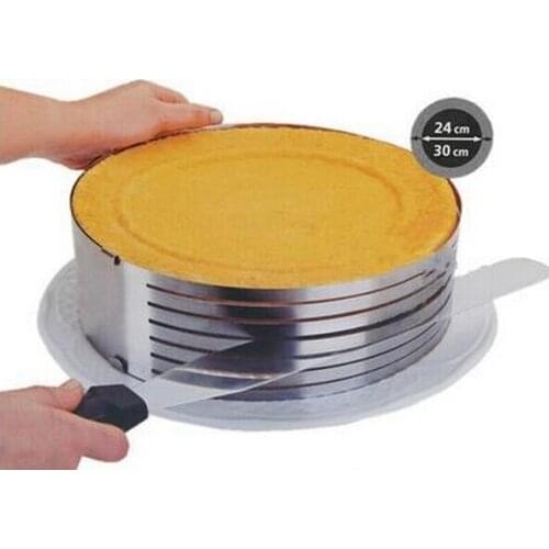 1PC Metal Circle Adjustable S/Steel Mousse Cake Layer Tools Cake Slicer Device Mold Bakeware Cooking Cake Egg Tart Mold JJ 0869