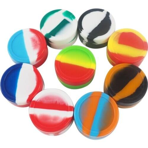 10pcs 22ml silicone container non-stick round silicone jar oil wax dab box oil box