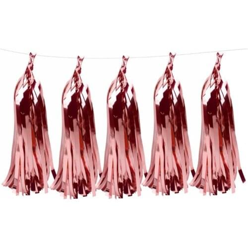 100sets 5 Sheets/set Decorative DIY Tissue Garland Foil Gold Silver Tassel Fringe Bunting Backdrop Party Decorations lin4230