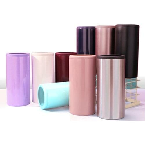 12oz Insulated Slim Can Stainless Steel Can Cooler for Slim Beer Insulated Can Cooler for Regular Cans,Tall Skinny Cans, Bottles