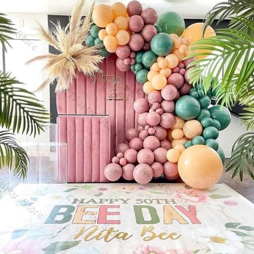 128pcs Dusty Pink Balloon Garland Arch Kit DIY Baby Shower Decoration Sage Green Balloons Wedding Party Childrens Day Decor