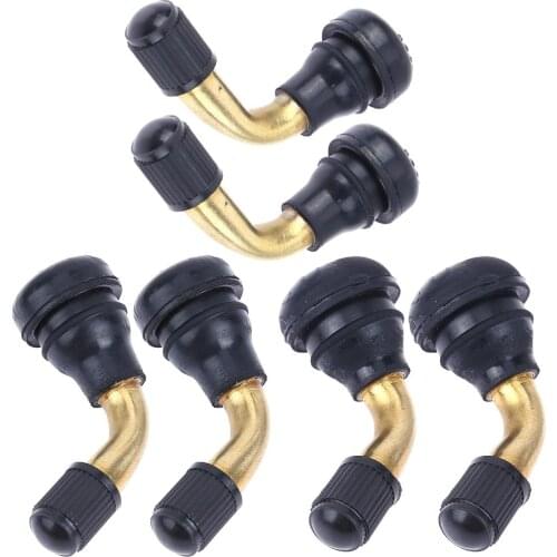 2pcs Angled Snap-in Motorcycle Tubeless Tire Valves for Scooter Dirt Bike Car Vacuum Tire Nozzle Tire Accessories