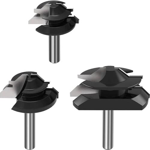 3PCS 1/4-Inch Shank 45 Degree Drawer Lock Miter Router Bit Set Joint Milling Router Bits Woodworking Cutter Tool