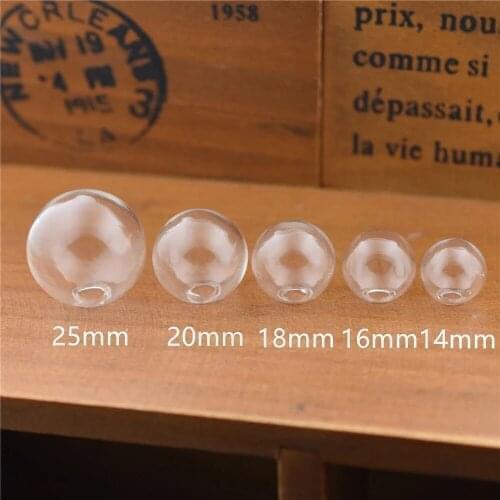 5pcs 6-30mm hollow glass ball with one hole glass globe vial pendant jewelry findings glass bottle locket Manicure Accessory