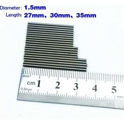 50Pcs 1.5mm Motor Shaft Precision Car Model Axle Gear Axis Short Drive Shaft Length 27/30/35mm Spare Parts For DIY Models