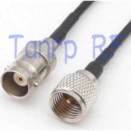 50CM Pigtail coaxial jumper cable RG174 extension cord 20in mini UHF PL259 male plug to BNC female jack RF connector adapter