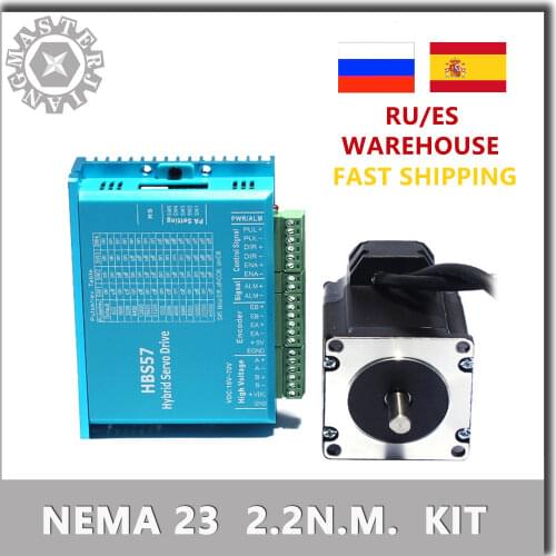 57 Stepper Motor Driver 2.2nm Servo Motor 57HSE2.2N+HBS57 Closed-loop step motor 2.2NM 57 Hybrid closed loop Nema 23 2-phase