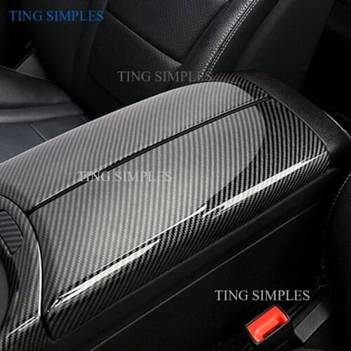 Carbon Fiber Car Storage Box Panel Cover Armrest Box Panel for Mercedes Benz C Class W205 GLC X253 Center Console Covers Decorat