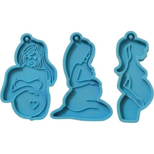 Shiny Breastfeeding Mother Baby Mold Silicone Mold Epoxy Resin Keychains Mould