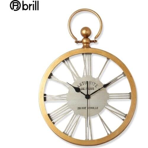 Nordic Large Wall Clock Retro Living Room Bedroom Home Watch American Country Clocks Wall Home Decor Farmhouse Decor Reloj Pared