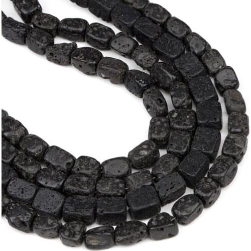 Natural Freeform Black Lava Stone Beads For Jewelry Making Irregular Spacer Loose Beads Diy Bracelet Necklace Accessories