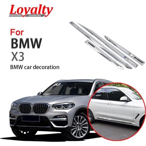 Loyalty for BMW X3 2018 2019 Exterior Side Door Body Molding Cover Trim Logo ABS Paint Decoration Car Accessories