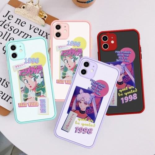 JAMULAR Luxury Japan Anime Phone Case For iPhone 11 Pro 12 XS MAX XR 7 SE2020 X 8 Plus Transparent Shockproof Cover Matte Fundas