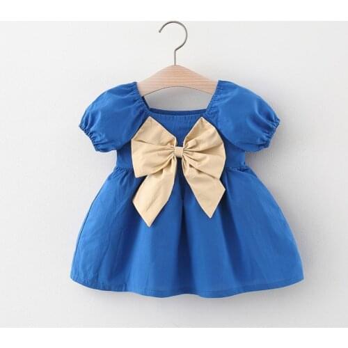 2021 Girls Kids Big Bow Cotton Princess Dress Baby Summer Dresses Children Birthday Party Vestidos Children Clothes