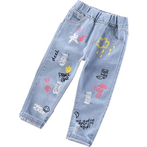 Boys and Girls Jeans 2020 New Spring Autumn Clothes 2-10 years Casual Foreign Style Pants Cool jeans for children baby trousers