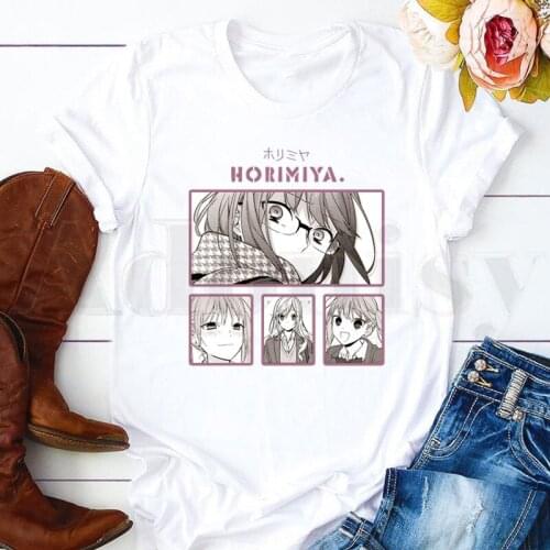 Japanese Horimiya Hori San To Miyamura Kun Anime Short Sleeve Female Tops Tees Harajuku Vogue VintageT Shirts Womens T-shirt