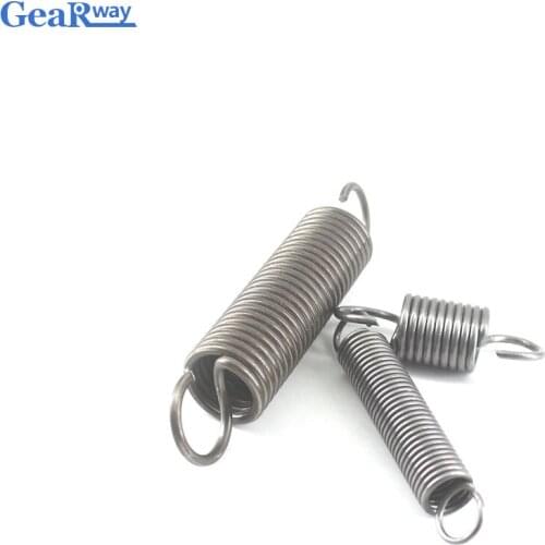 Gearway 5pcs 1mm Thickness 10mm OD Extension Spring Steel Long Extension Spring 40/50/60/70/100/120/140mm Small Tension Springs