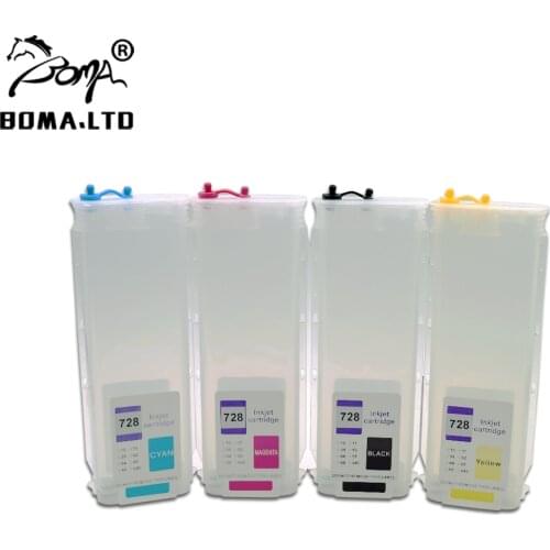 BOMA.LTD T830 T730 500 800 510 For HP 728 10 82 Ink Cartridge Chipless For HP728 DesignJet 500ps 800ps 815mfp 820mfp Printer