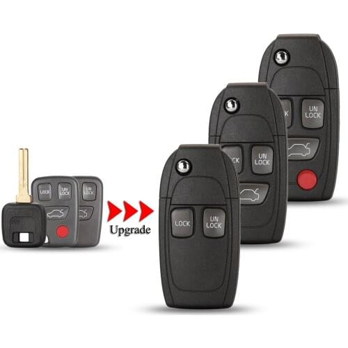 Kutery Upgrade Folding Remote Car Key Shell For Volvo V40 V70 XC90 XC70 S40 S60 S70 S80 2/3/4 Buttons Key Cover Replacement