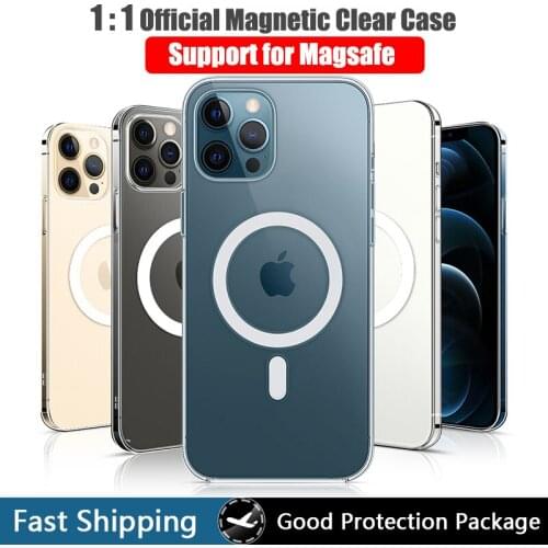 Magsafing-funda magnetica transparente para iPhone funda de carga inalambrica para iPhone 12 11 Pro Max Mini 7 8 Plus XS MAX XR