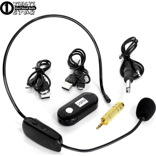 Mini Headworn Wireless Microphone Headset Mic & 6.5mm 3.5mm Jack Receiver For Computer Teaching Karaoke Speech Speaker Megaphone