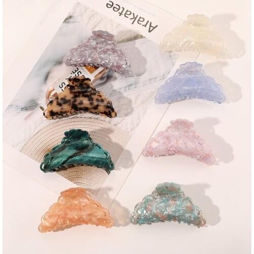 New Fashion Elegant Large Print Acetate Stripes Color Hair Clip Hairpin Barrettes for Women Girl Accessories Headwear