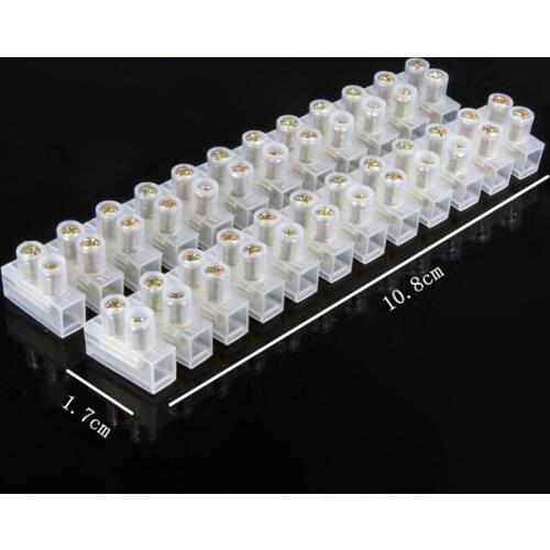 1pc X3-1012 10A 12 Position Terminal block plastic terminal block cable terminal connector BRASS Nylon flame ,Can be cut to use