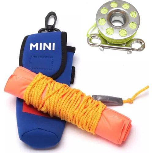 55" Mini Diver Below Dive Buoyancy Buoy Scuba Diving Float SMB See Me Float Orange and Spool
