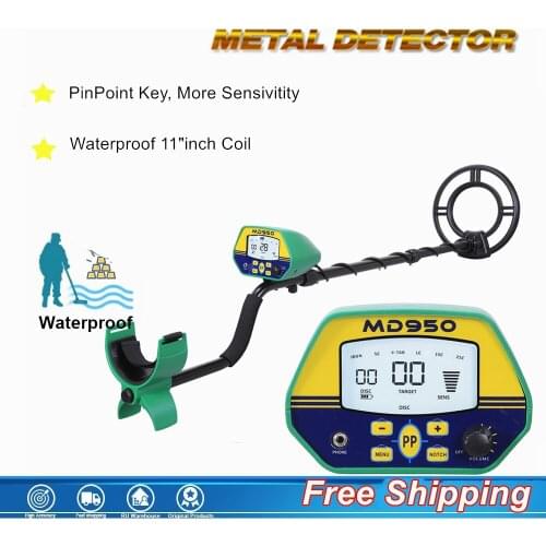 Pinpoint Key MD950 High Sensitivity Underground Metal Detector Gold Digger Treasure Portable Hunter Detector Adjustable Finder