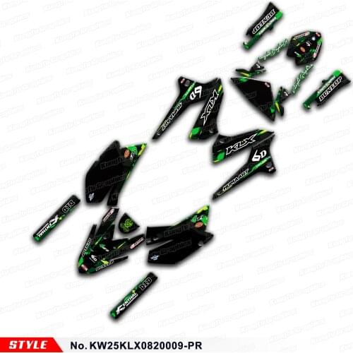 AFTERMARKET Custom Stickers Vinyl Decals for KLX 250 S D-Tracker X Final Edition 2008 to 2020, Style No.KW25KLX0820009-PR