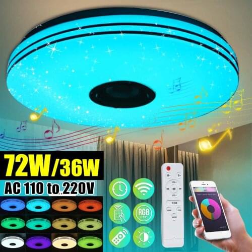 Modern LED Ceiling Lights Dimmable RGB Music bluetooth Lamp for Livingroom 36/72W APP Control Remote Control 110V/220V