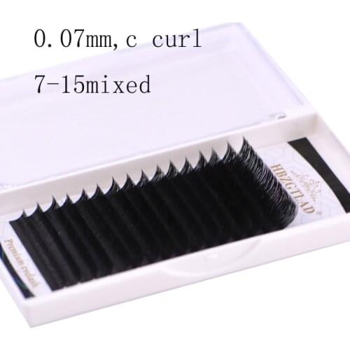 New 7-15 Mixed 1 Second Easy Fanning Lashes Extension Blooming Volume Eyelashes Extensions for Lash Building