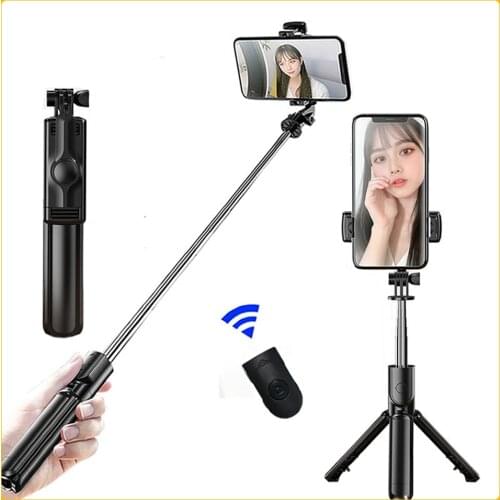 S03 4 in 1 Tripod Foldable Monopods Portable Bluetooth Wireless Selfie Stick with Remote Control for Phone Cameras