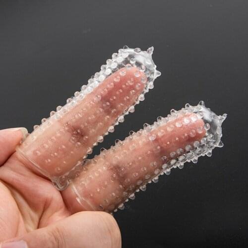 Sex Finger Sleeves Clitoris Vibrator Stimulator Vagina Strapon Sex Toy For Woman