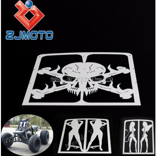 ATV Steel Radiator Grills Guard Cover Protector Custom For Yamaha Banshee 1987-2012 Skull Cooler Grille Mesh Protector Cover