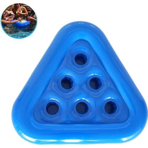 Triangle Shape Inflatable PVC Water Swimming Pool Drink Cup Stand Holder Float Toy Coasters For Beverage Bottle Coaster