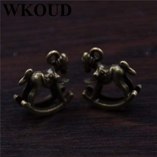 10pcs Antique Bronze Color Rocking horse necklace bracelet earrings alloy pendant A116