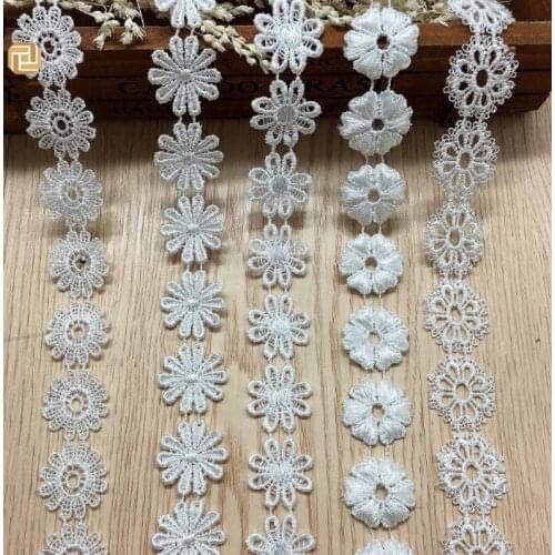 15 Yards Good Quality White White Venice Lace Trim Wedding DIY Crafted Sewing Venise Water Soluble Lace trim Farbric Wholesale