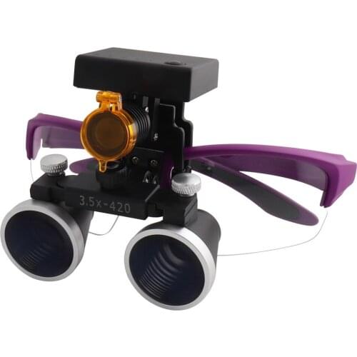 2.5 3.5x420 Medical Magnifier Dental Loupes Magnification Binocular 3W Headlight Headlamp All-in-one Battery Cloth Case