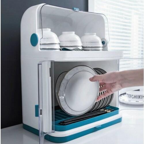 2 Layers Table Plastic Dish Rack Kitchen Storage Holder Drainer Bowl Tableware Dish Drying Rack Home Cupboard Organizer