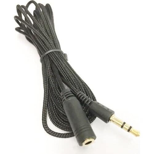 200pcs 3M 3.5mm Earphone Extension Cable Braided Cloth Female to Male F/M Headphone Stereo Audio Extension Cable Cord Adapter