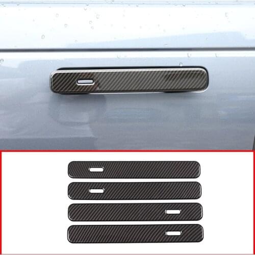 4pcs Carbon Fiber For Land Rover Range Rover VELAR 2017 2018 ABS Chrome Exterior Door Handle Trims Car Accessories
