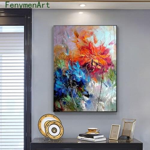 Abstract Color Flowers Canvas Painting Blooming Flowers Poster And Print Modern Picture Wall Art Cuadros Home Room Decor