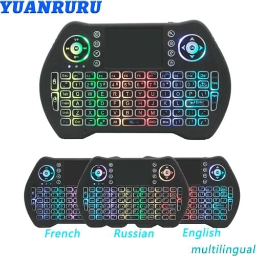 MT10 3/7 Color 2.4GHz Mini Wireless Keyboard Backlit English Russian Spanish Air Mouse Touchpad Handheld for TV BOX Mini PC18