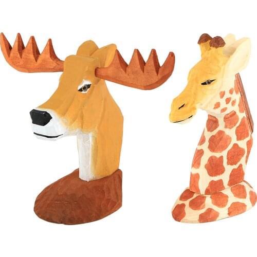 Natural Wooden Carving Sunglasses Eyeglass Holder Nose Animal Display Rack